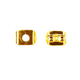 Handcrafted 18K Gold Overlay Square Polished Spacer Bead Jewelry Finding From India